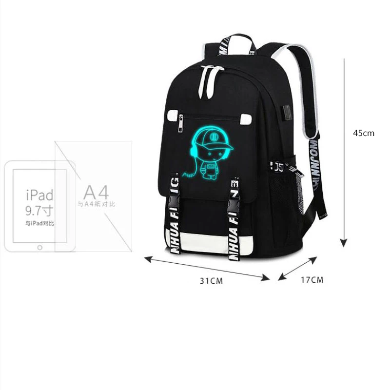 MJZKXQZ Teenage Waterproof Backpack Cute Kids Black Nylon School Bags For Boys Laptop Anti Theft Backpack Men Book Bag Sac A Dos