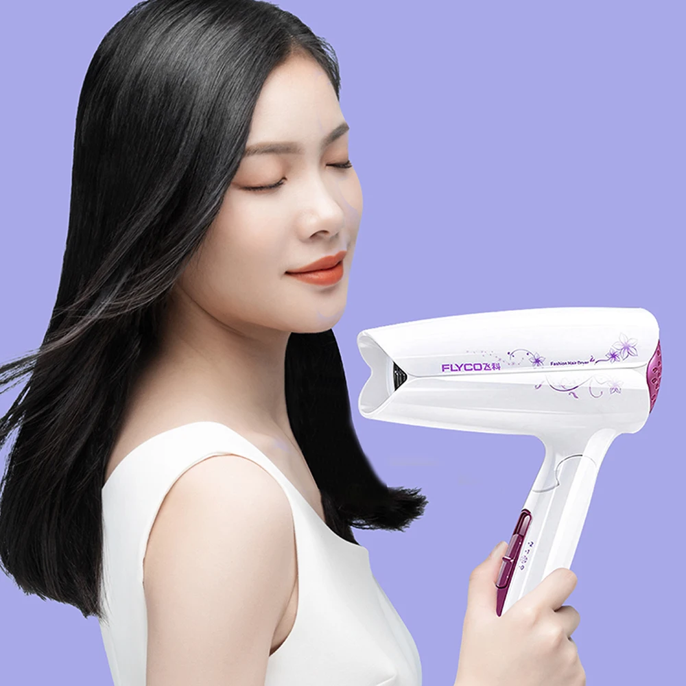 FLYCO Hair Dryer Household Hair Dryer Heating and Cooling Air Hair Dryer Household Appliances High Power Hot Wind Low Noise