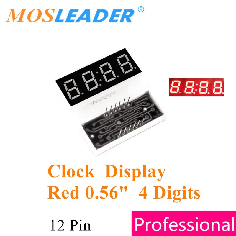 

Mosleader 100pcs 0.56" Red Clock display with clock time 4 Digits Common anode Cathode Digit Clock Digital tube DIP LED Display