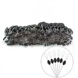 Tapón de frijoles espaciales de goma negra de alta calidad para sedal de pesca, accesorios de pesca de carpa, 2,5-5 #, 60 unidades, 10 grupos