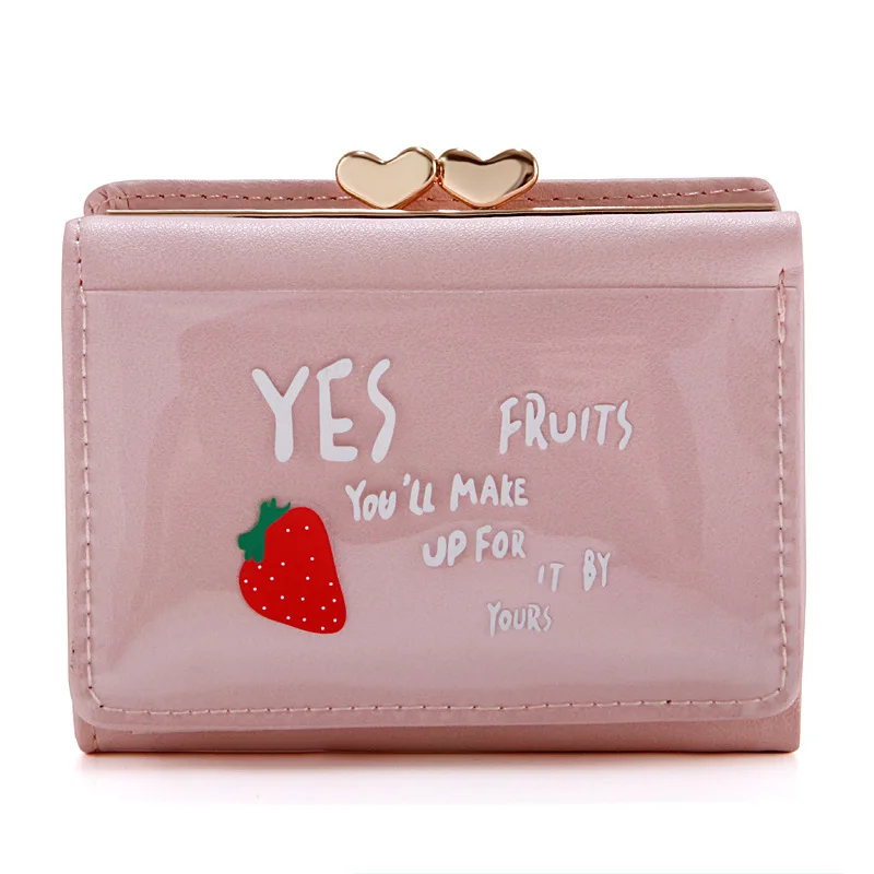 Fashionable Cute Mini Card Holder Coin Cartoon Fruit Purse Female for Student New Candy Color Wallet
