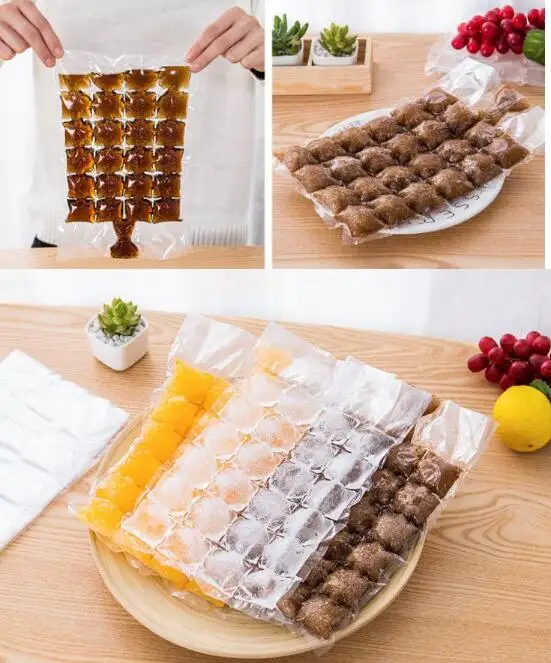 Creative Summer Disposable Ice Cube Bags 10Pcs  Juice Clear Sealed Pack Ices Making Mold