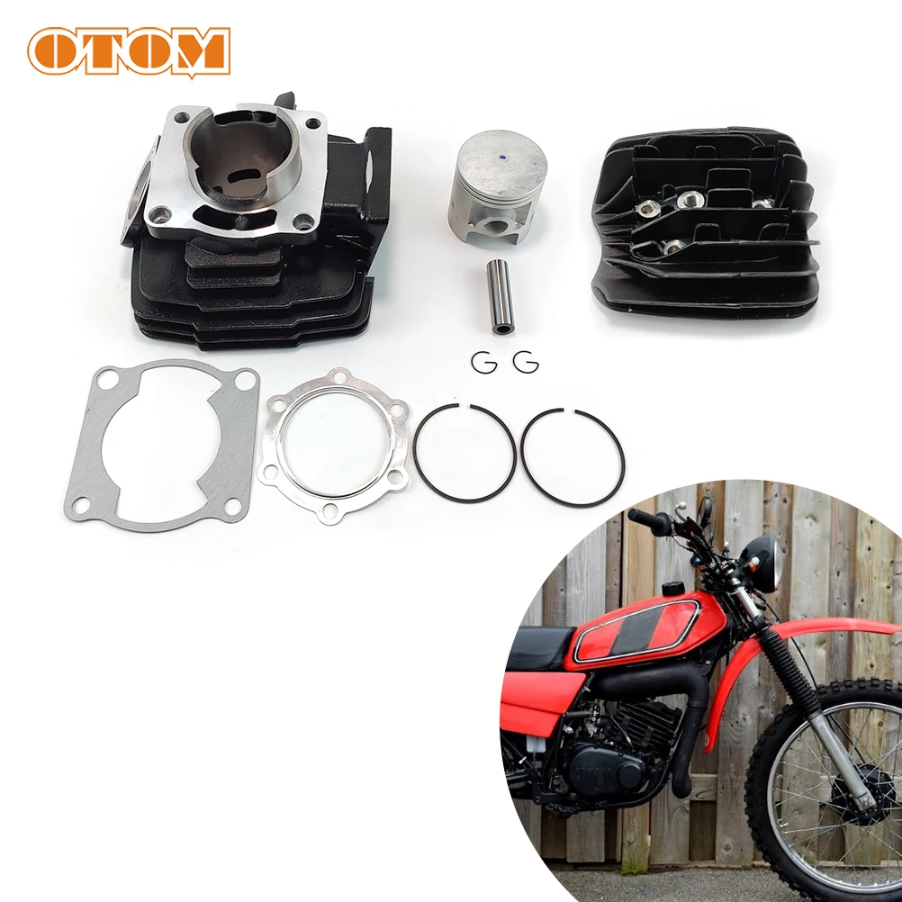 OTOM Motorcycle Cylinder Kit Piston Ring Gasket Set Bore 66mm and Engine Cylinder Head Cover For YAMAHA DT 175 DT175 MX175 78-81