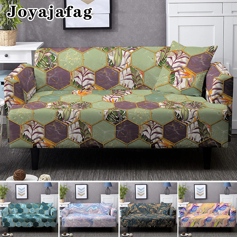 

Stylish Marble Print Elastic Sofa Cover For Living Room Full-cover Stretch Couch Covers Washable Slipcover Pillowcase Available