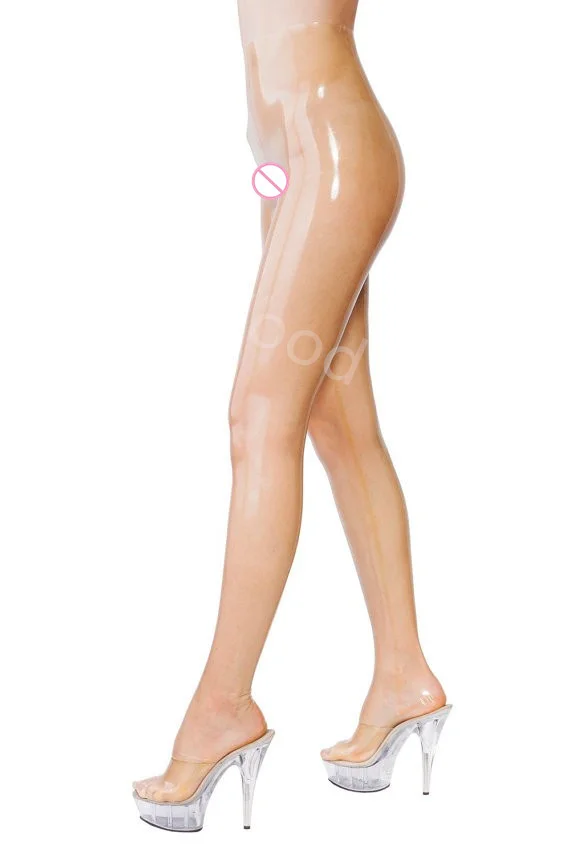 Legging transparent en latex naturel taille haute pour femme, pantalon en caoutchouc sexy, collants en latex, haute qualité