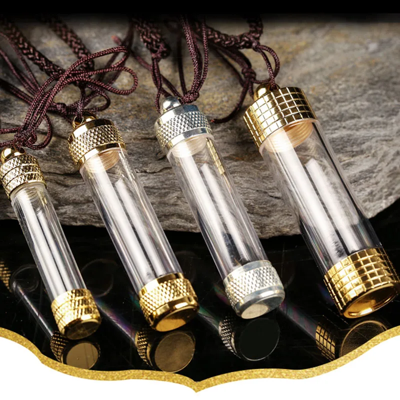 Gothic Blood vial necklace  for couple lovers men women transparent glass bottle necklace be opened