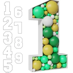 73Cm Nummer Mozaïek Ballon Frame Nummer 1 2 3 4 Ballon Vullen Doos Diy Kids Adult Birthday Party Anniversary decor Baby Douche