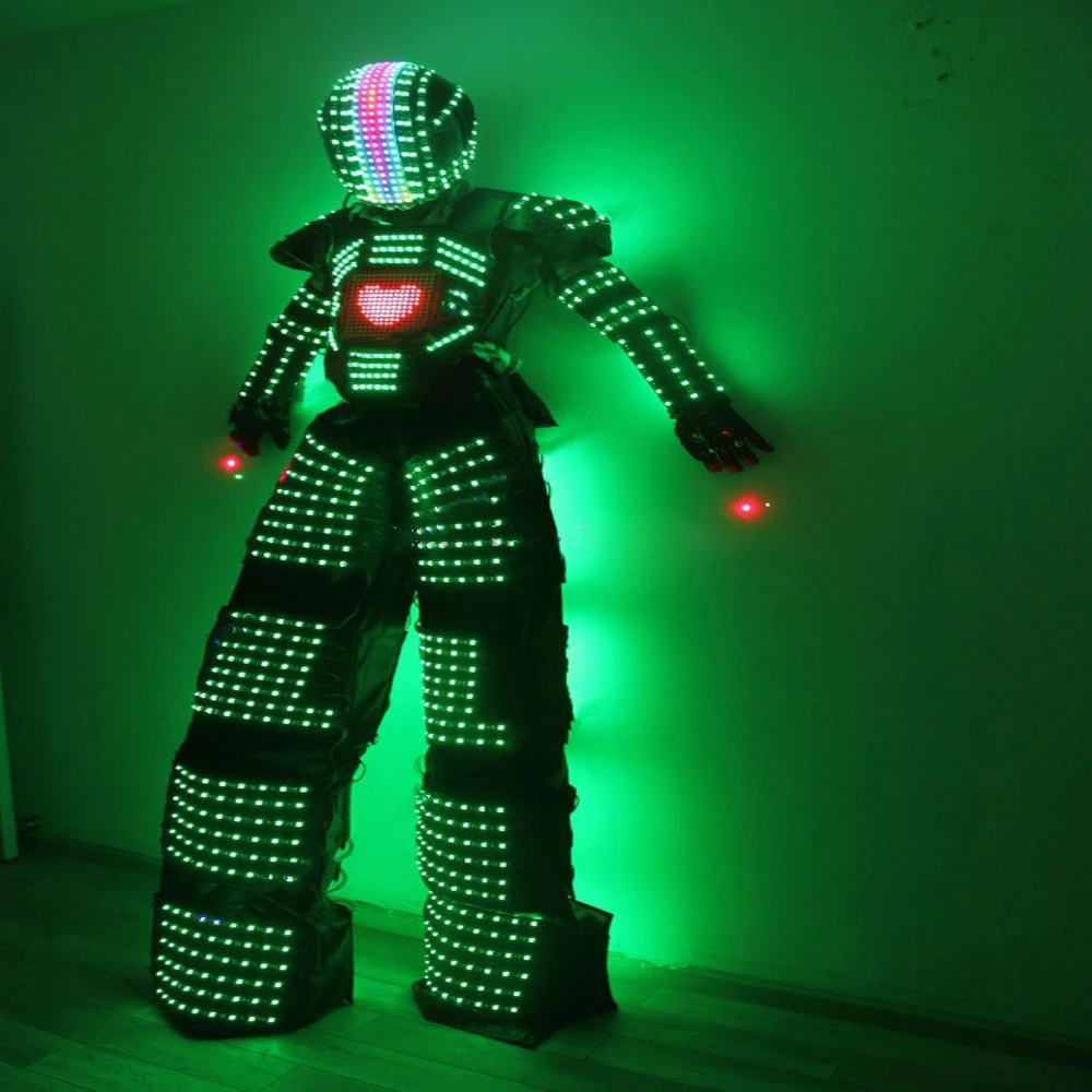 

Programmable chest LED screen LED Robot suit Digital LED helmet LED David Guetta Kryoman nightclub costume