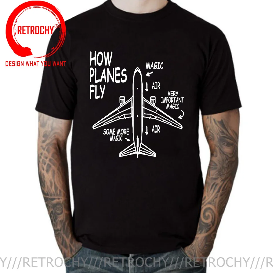 

Funny Novelty How Planes Fly Engineer Pilot Airplane T-Shirt Mens Short Sleeves Oversized Hip Hop Printed T Shirt Tops Tee Shirt