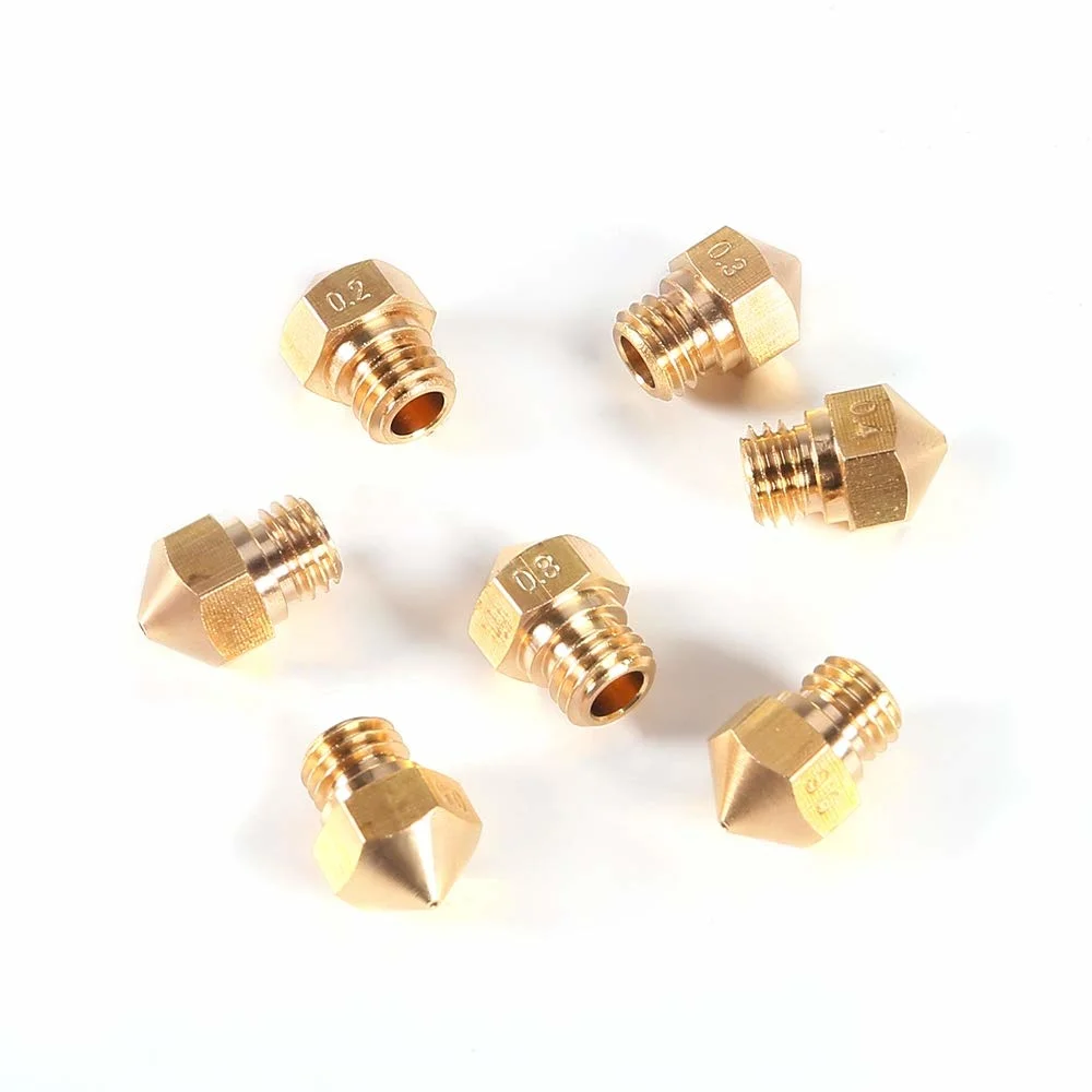 3D Printer Nozzle MK10 M7 Draad Messing Extruder Hoofd Nozzle 0.2 0.3 0.4 0.5 0.6 0.8 1.0 Mm 1.75Mm filament Met Cleaning Naalden