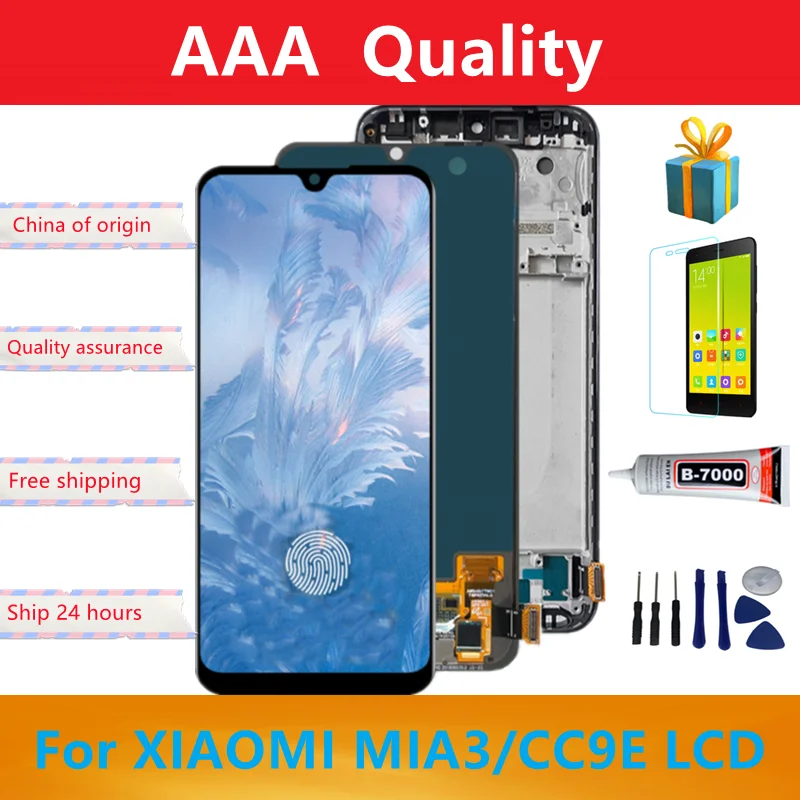 Super AMOLED Display For Xiaomi Mi CC9E LCD Display Touch Screen Digitizer Assembly With Frame For Xiaomi Mi A3 MiA3 Lcd