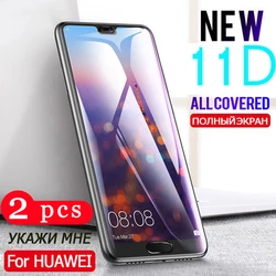 2Pcs full cover tempered glass for huawei P30 P20 pro lite phone screen protector on the glass smartphone protective film