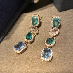 multicolor cubic zirconia fancy women earring for bridal wedding gift