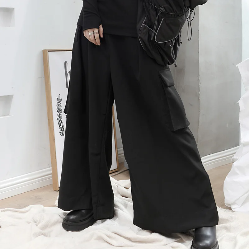 

Ladies Wide Leg Pants Spring And Autumn Fashion Hip Hop Punk Style Personality High Waist Leisure Large Size Wide Leg Pants