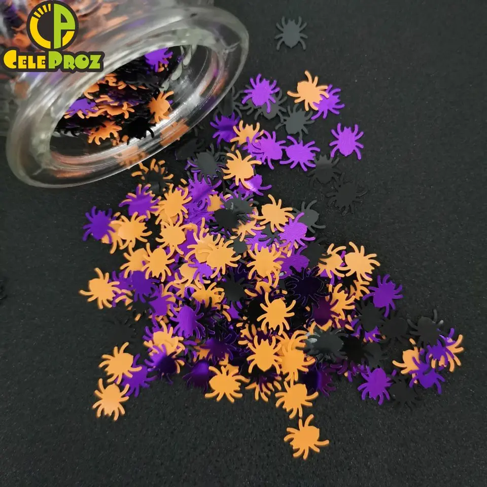 15g Cat Dog Confetti Spider Bat Sequin DIY Animal Theme Party Table Decoration Halloween Black White Purple Festival Supplies