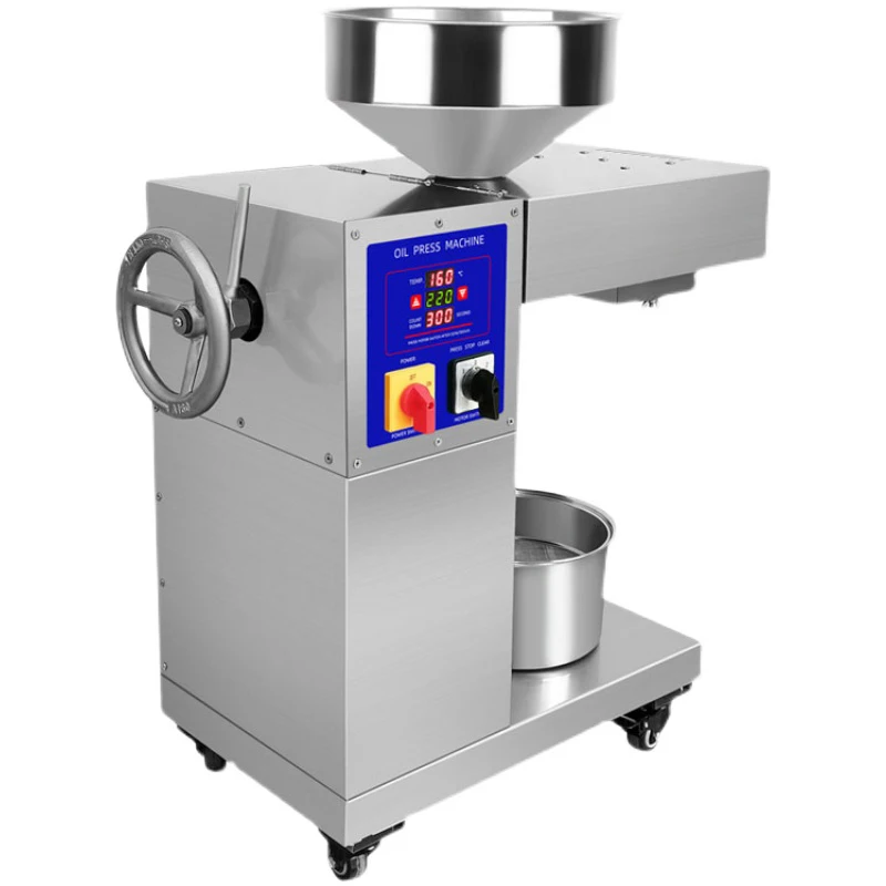 D06 Commercial Fully Automatic Oil Press 15-20kg/h Stainless Steel Small Cold and Hot Double Press Flow Intelligent Oil Press