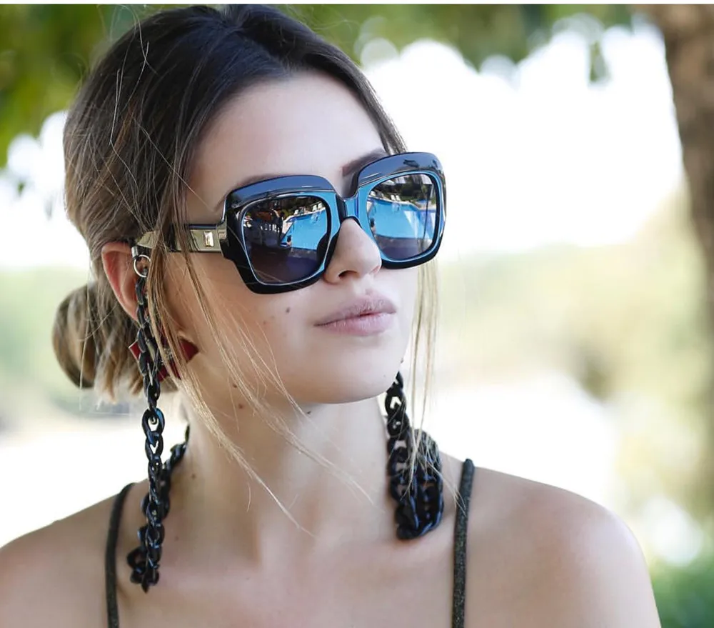 Neue Bunte Acryl Oval Link Gläser Kette Riemen für Frauen 70 cm Hängenden Hals Maske Seil Sonnenbrille Lanyard Schnur Zubehör – Detail 14