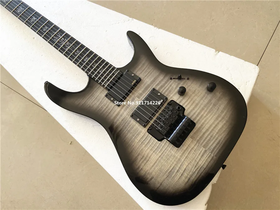 High-quality custom version signature transparent black gradient double electric guitar can be customized free shipping