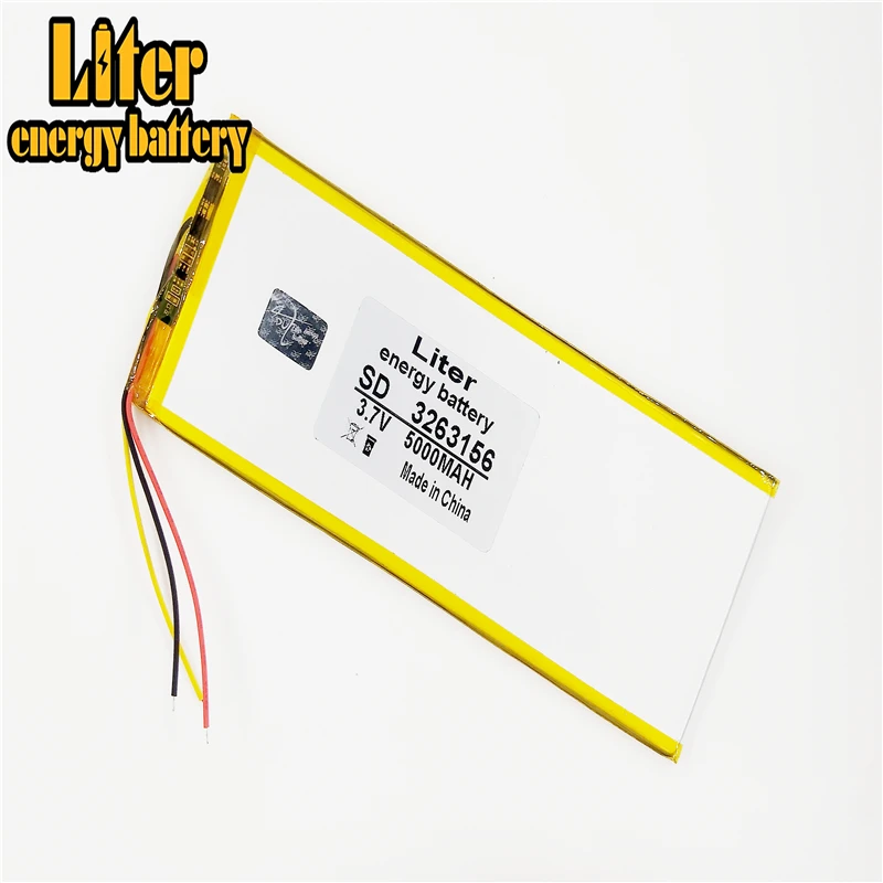 3.7V The tablet battery 3263156 5000MAH 3 line Polymer lithium ion / Li-ion battery for tablet pc battery