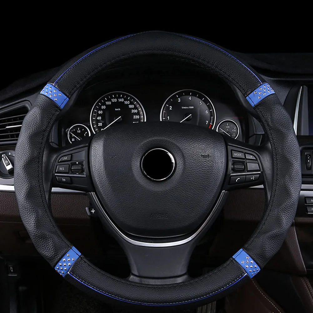 D Shape& Round Shape Steering Wheel Cover Leather for VW GOLF 7 2015 POLO JATTA Suzuki Swift 2018 2019 Nissan Rogue 2017 2018