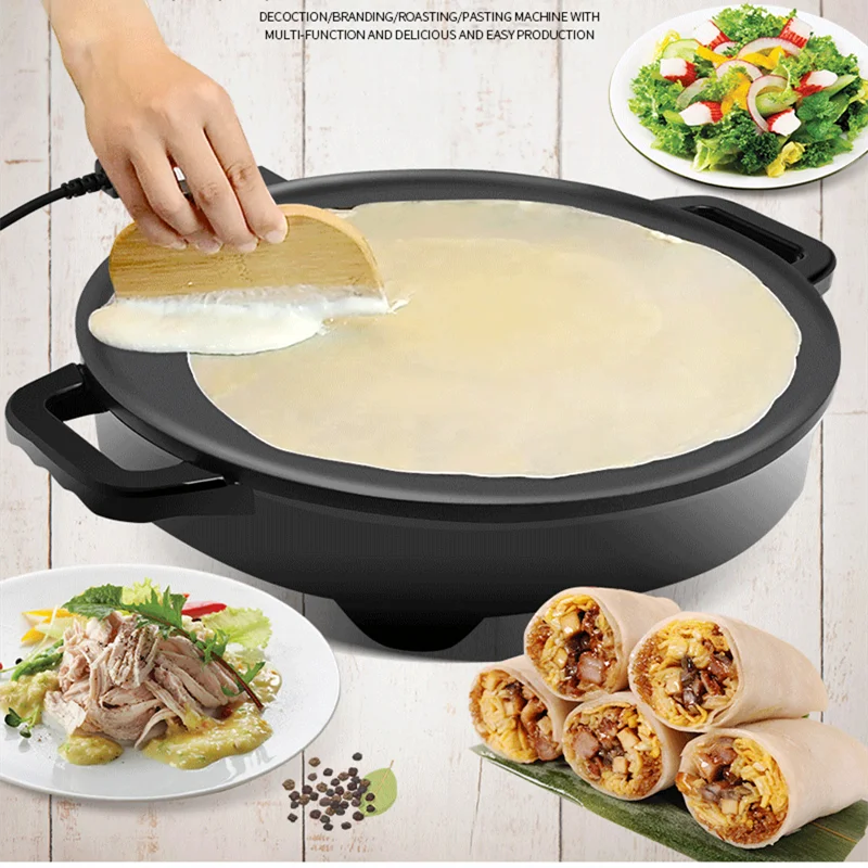 220V elektryczna gruba patelnia do naleśników non-stick Pancake Crepe Bakig Pan Pot Grill patelnia elektryczna ue/AU/UK/US