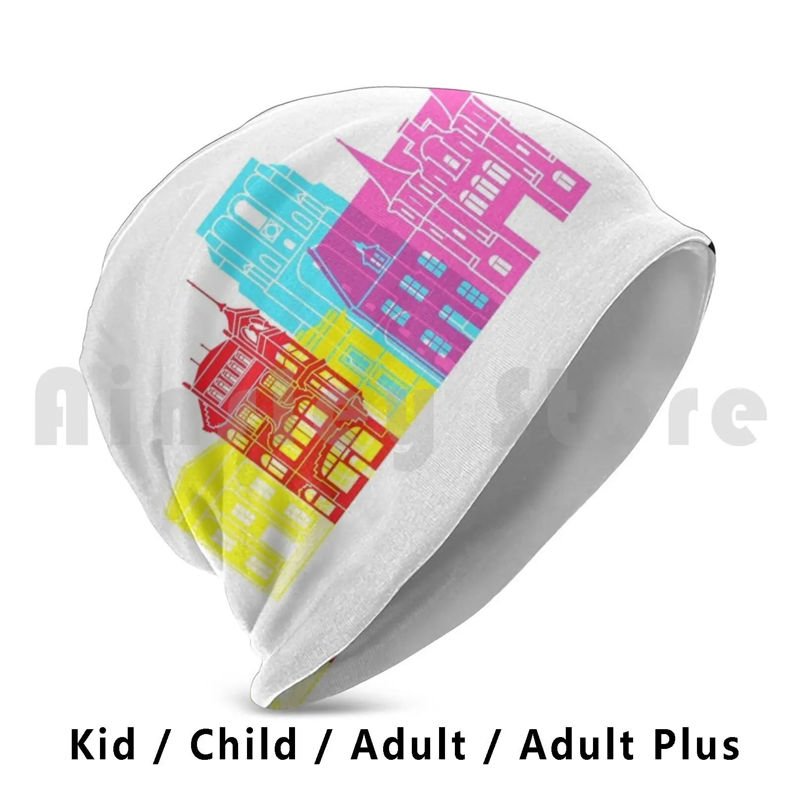 Leeuwarden Skyline Pop Beanies Knit Hat Hip Hop Europe Netherlands Leeuwarden Leeuwarden Skyline Abstract