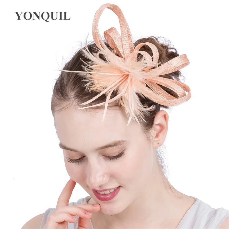 Bride Weddings Bow New Feather Fascinator Hair Accessories Womens Headwear For Party Hair Headdress For Birthday New Year SYF165