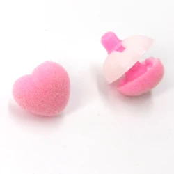 30pcs 15mm Heart Pink Flocking Nose/Velvet Safety Nose