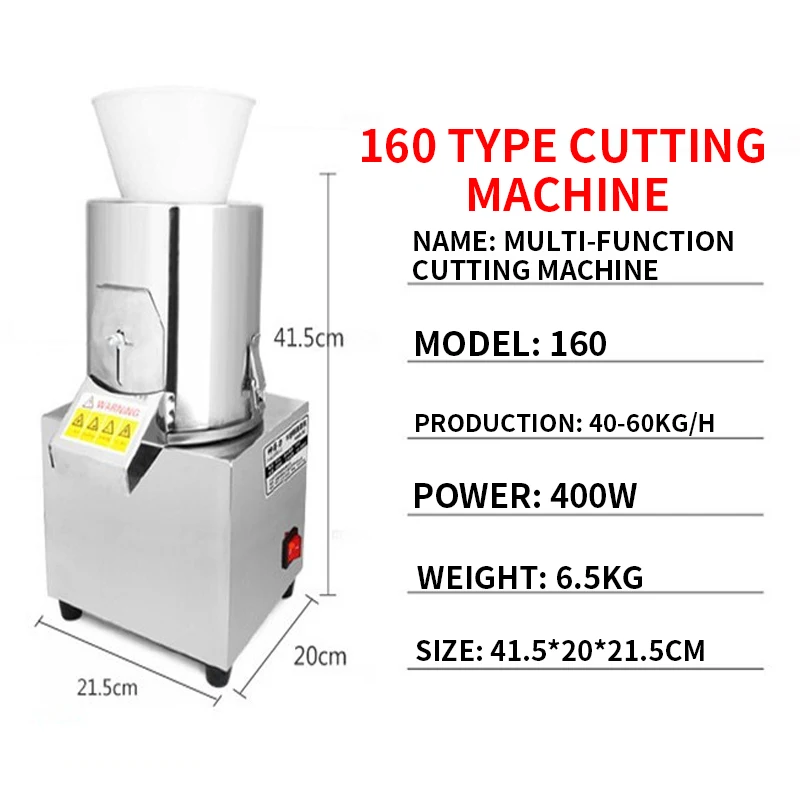 40-60kg/h Commercial Vegetable Stuffing Machine Stainless Steel Vegetables Cutter Multi-function Garlic Chili Meat Grinder 220V