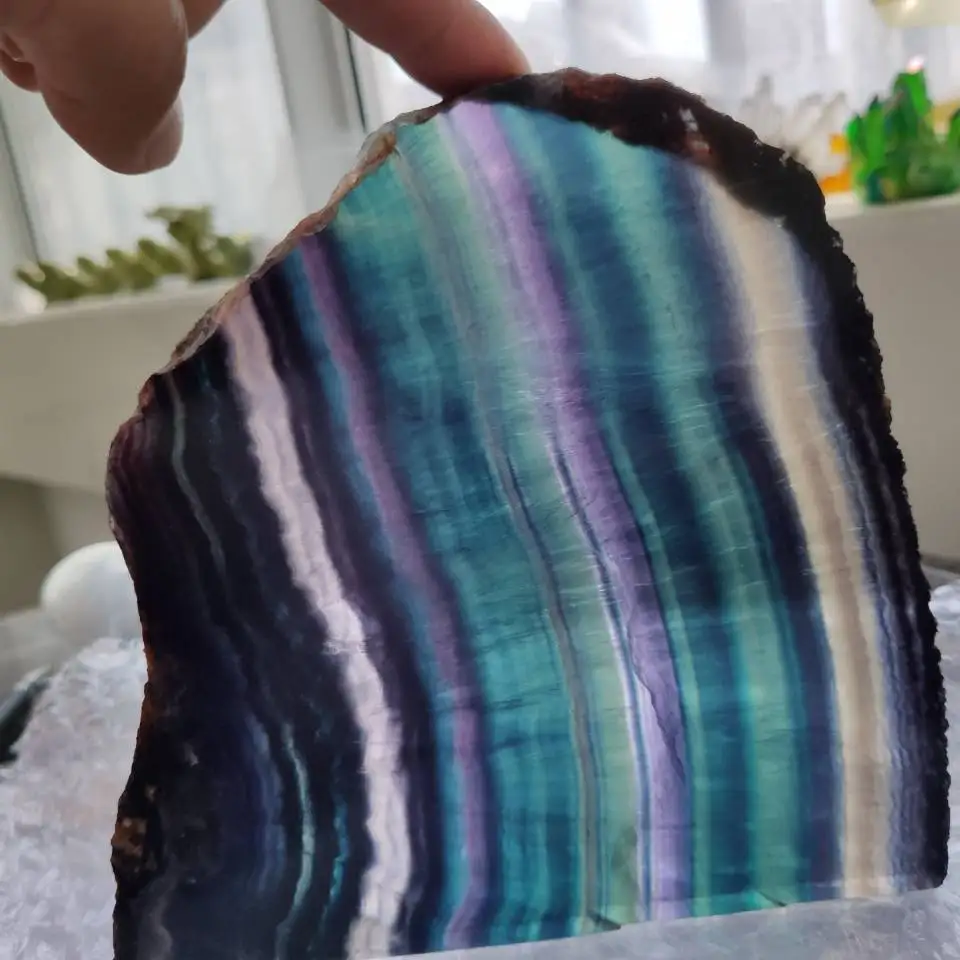 Rare and Beautiful Translucent Colorful Massive Fluorite Mineral