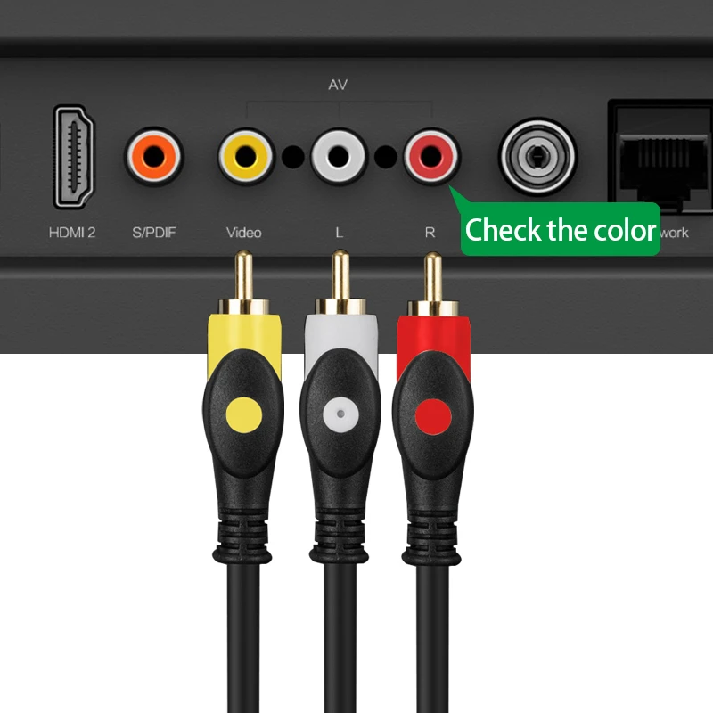 Audio and video six-head RCA lotus cable Set-top box cable 3RCA male to male cable TV AV cable