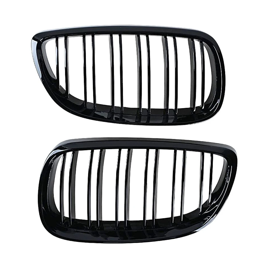 Front Bumper Kidney Grill for BMW E92 E93 M3 2006-2009 Gloss Black Dual Line Grille Car Styling Racing Grilles Replacement Part