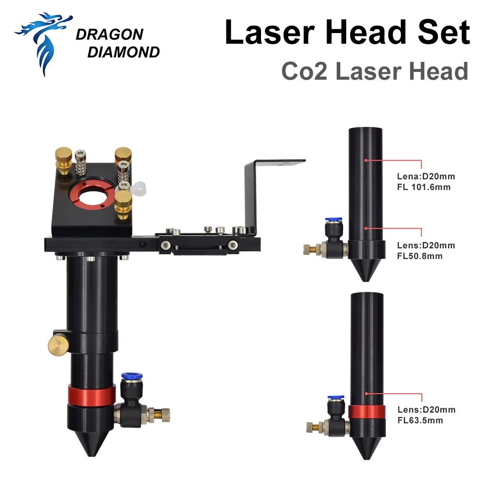 Imagem -04 - Cabeça do Laser do Co2 Ajustada para a Lente Série e D20 mm Fl50.8 63.5 101.6 mm si mo Espelho 25 mm Máquina de Corte do Laser do Co2