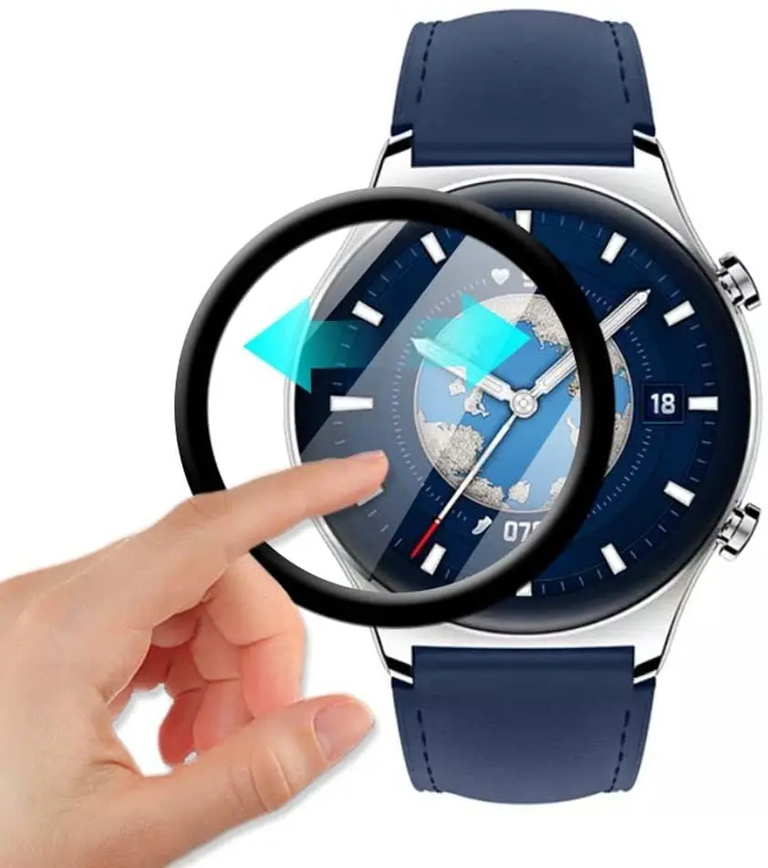 2pcs/lot Protective Film For Huawei Honor Watch GS3 SmartWatch Screen Protector Films Full Clear TPU Soft Cover 3D Soft Flexible