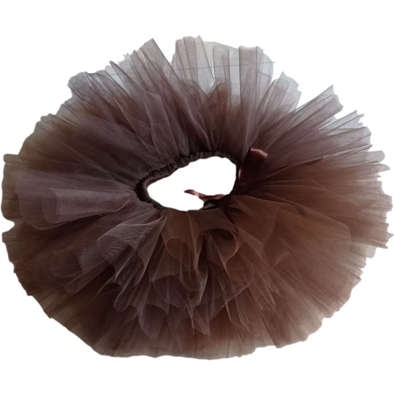 Fluffy Brown Deer Girl Tutu Skirt Birthday Costume Kids Reindeer Tulle Skirt for Halloween Carnival Children Outfit 1-14 Years