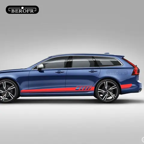 Per Volvo S60 XC90 V40 V50 V60 S60 S90 V90 XC60 XC40 AWD T6 adesivi per porte laterali per auto decalcomanie per pellicole in vinile accessori per Tuning auto 2 pezzi