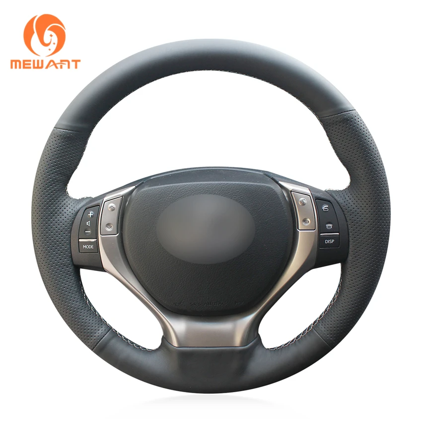 

MEWANT Black Genuine Leather Car Steering Wheel Cover for Lexus ES250 ES300h GS250 GS300h RX270 RX350