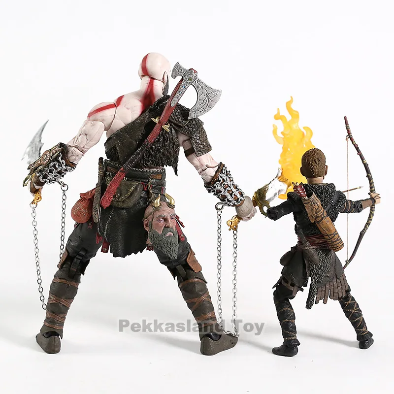 God of War figure toy Kratos & Atreus Ultimate KO\'s NECA Axe Shield Son Loki set PVC Action Figure Model Toy