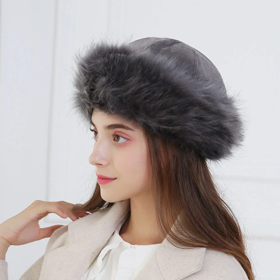 Neue Dicke Warme Russische Hut Damen Wildleder Bomber Hut Winddicht Frauen Pelz Hut Weibliche Mongolei Kappe Frauen Fuchs Pelz Skullies Beanies – Detail 4