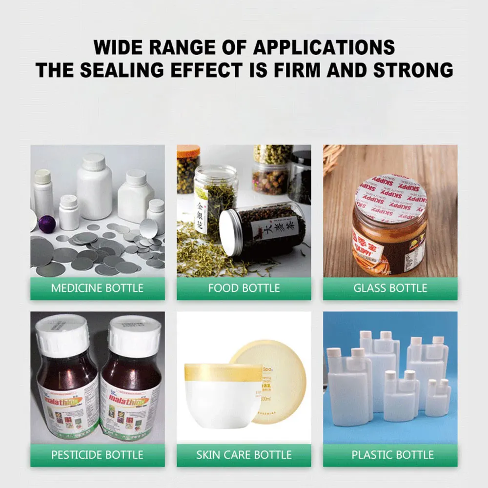 Mesin Penyegel Elektromagnetik Kontinu Otomatis Mesin Pengemas Foil Aluminium Induksi Segel Tutup Botol Kaca Plastik