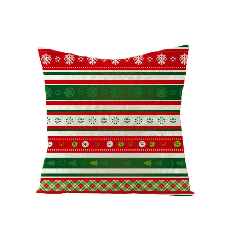 Green Red Scottish Plaids Cushion Covers Super Quality Linen Lattice Geometric Pillow Cover Decorative Couch Throw Pillow Deers