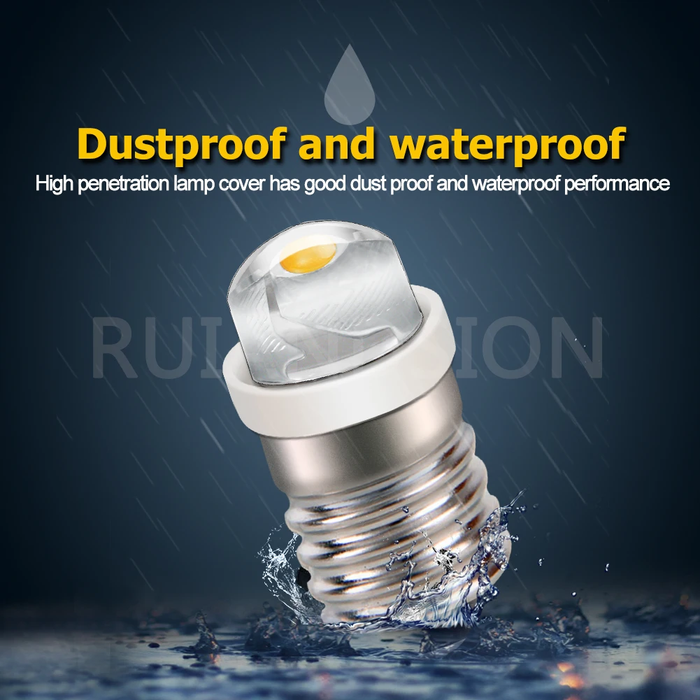 RUIANDSION Wholesale 50Pcs E10 Screw 100Lm Lantern Torch Machine LED Bulb 3V 4.5V 6V 12V 0.5W 2-6Cells Nonpolar 4300K 6000K view 4