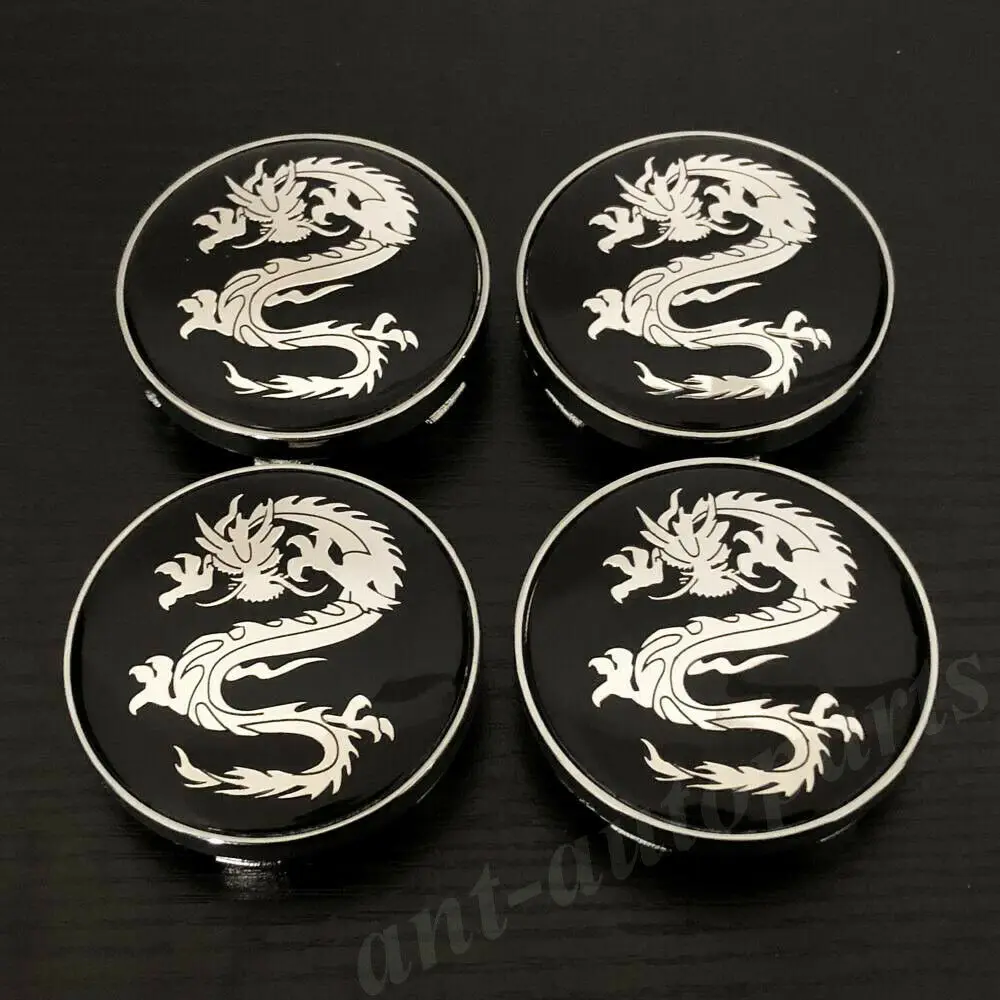 4pcs 60mm Chinese Dragon Car Wheel Center Hub Caps Badge Emblem Decal Sticker