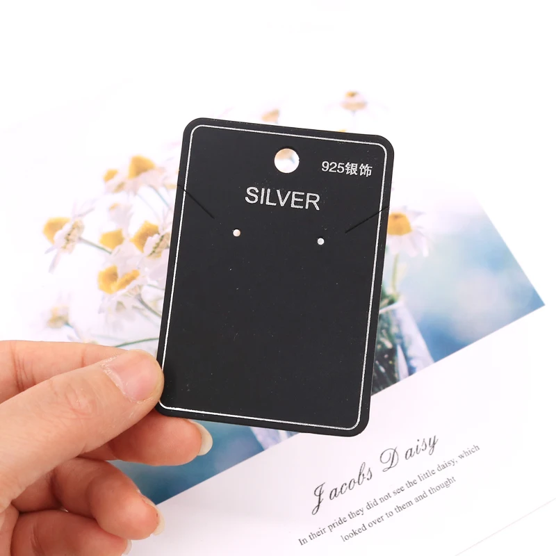 

100pcs/lot Jewelry Necklace Earring Display Cards Black Drop Bracelets Pendant Jewellery Packaging Card Hanging Tags Wholesale