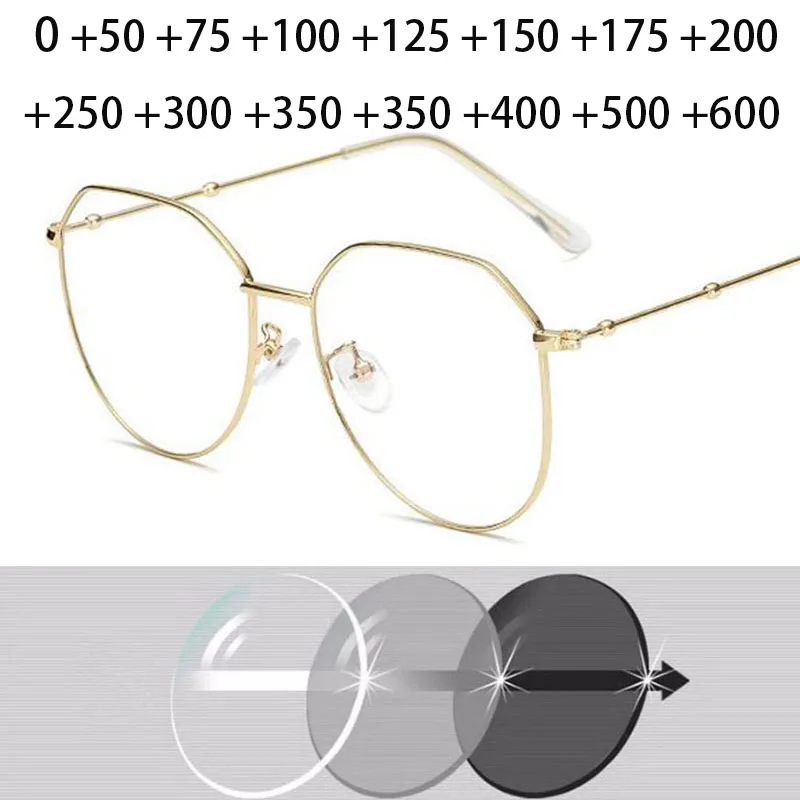 Metal Irregular Polygon Reading Eyeglasses Women Men Prescription Spectacles Eyewear +0.5 +0.75 +1 +1.25 +1.5 +2 +2.5 +3 +3.5 +4