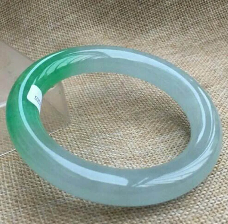 

60mm Certified (Grade A) Natural ice Green Jadeite JADE Bracelet Bangle