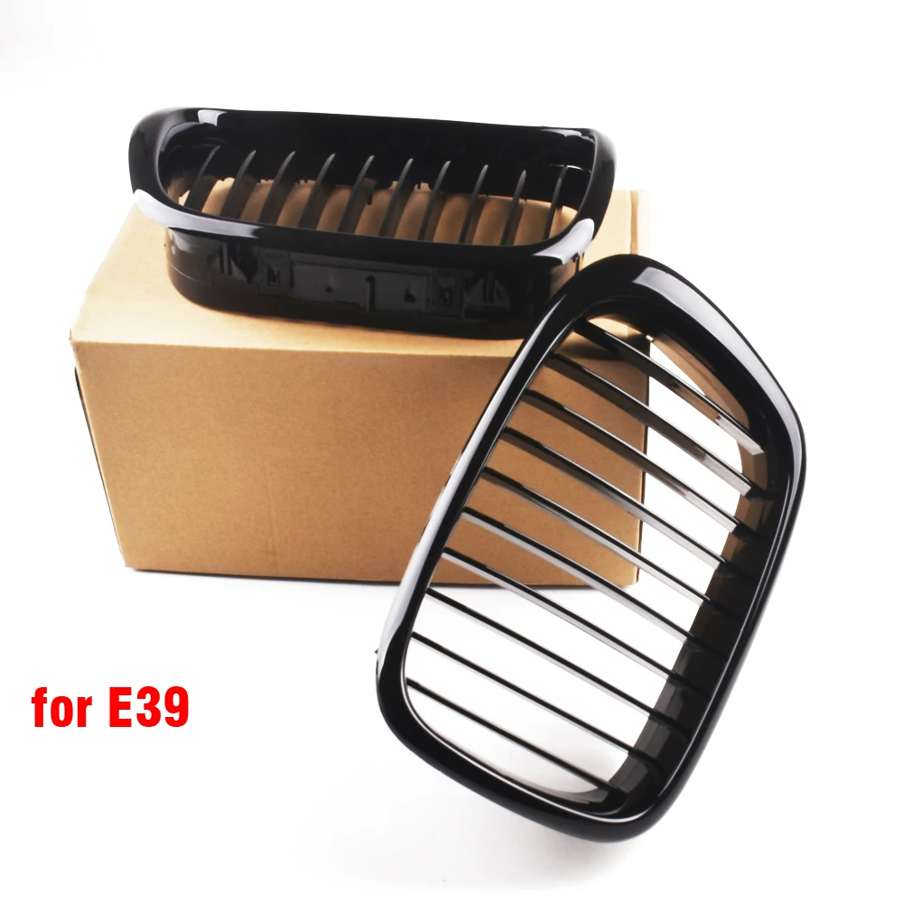 2pcs Style Car Front Black Wide Kidney Grille Grill for BMW E39 M5 series 1997 1998 1999 2000 2001 2002 2003 520i 525 530