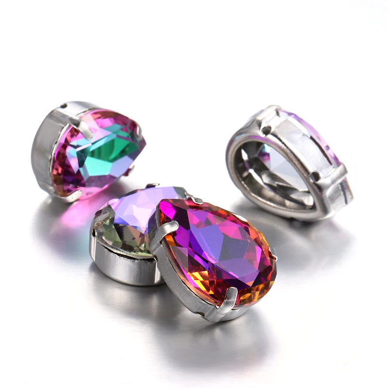 High Quality Sew On Crystal Rhinestones Stones Glass Crystal Fancy Drop Claw Stone DIY Clothing Accessories Jewelry Making