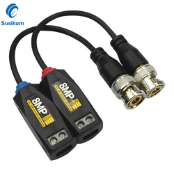 패시브 HD 비디오 발룬 트랜시버, CCTV BNC 트위스트 페어, UTP RJ45 케이블, 4K AHD, CVI, TVI 카메라용, 8MP