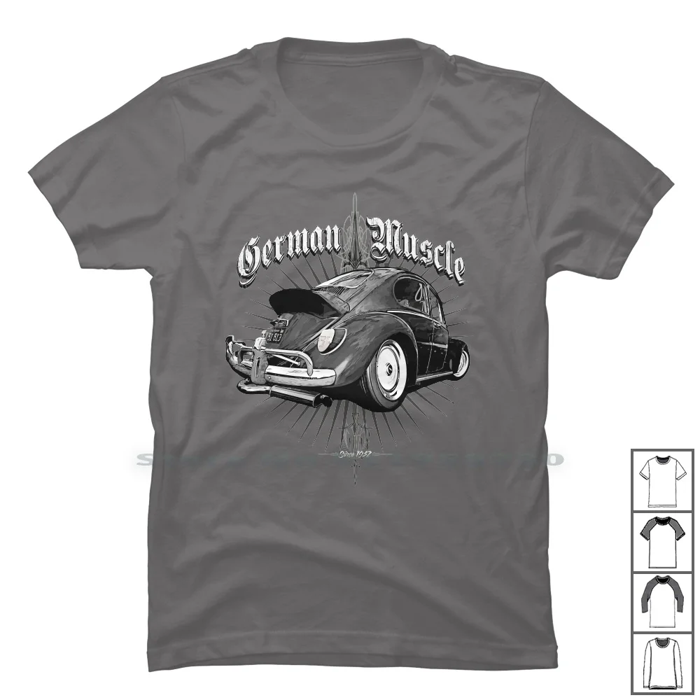 German Muscle Bug Tee Beetle T Shirt 100% Cotton Muscle German Swag Usc Bug Bee Age Us